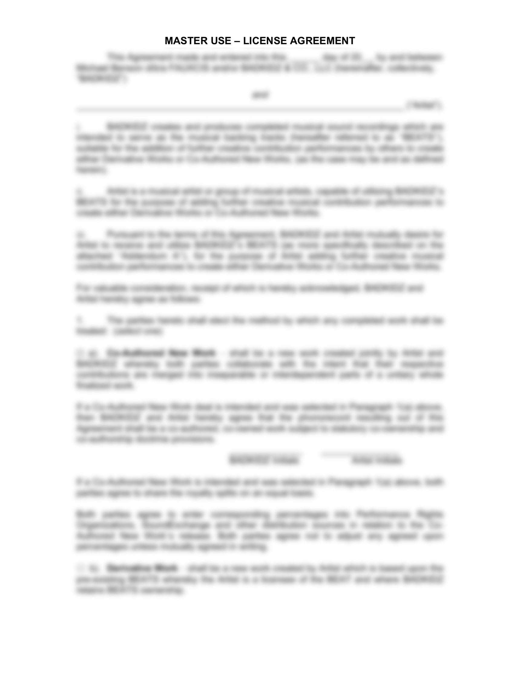 INDEPENDENT PRODUCER / ARTIST CONTRACT 04